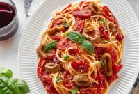 Vegan Calamari and Burst Tomato Pasta