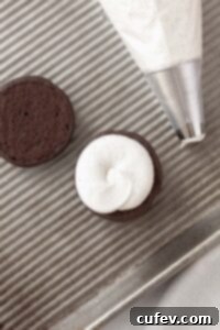 Gluten Free Whoopie Pies 10 Filling the whoopie pie with the filling.