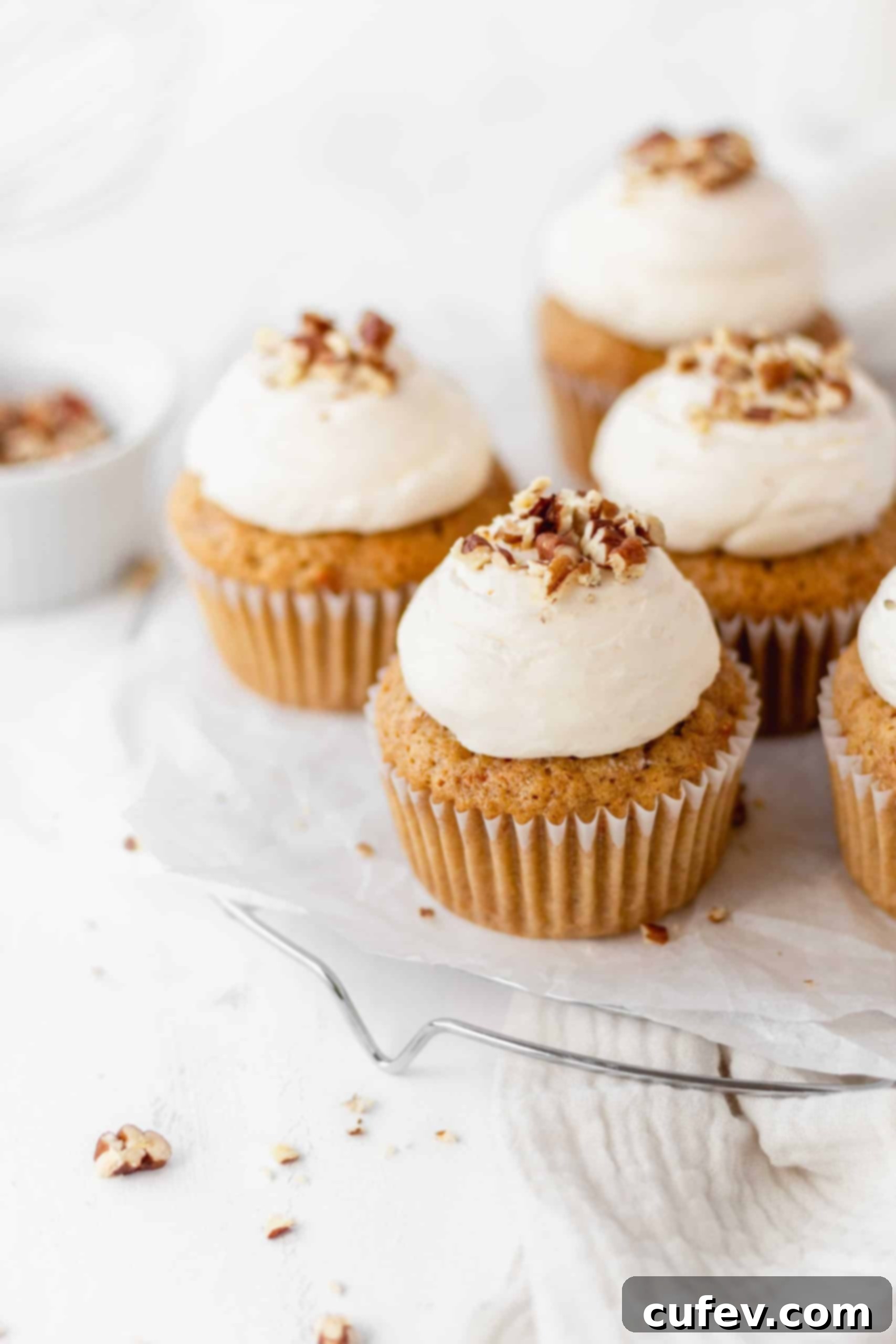 Carrot cupcakes with cream cheese frosting