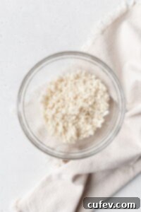 Streusel topping in a glass bowl.