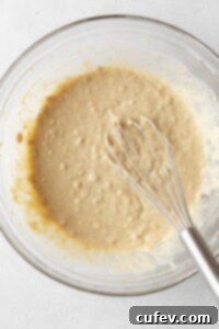 A bowl of oatmeal pancake batter.