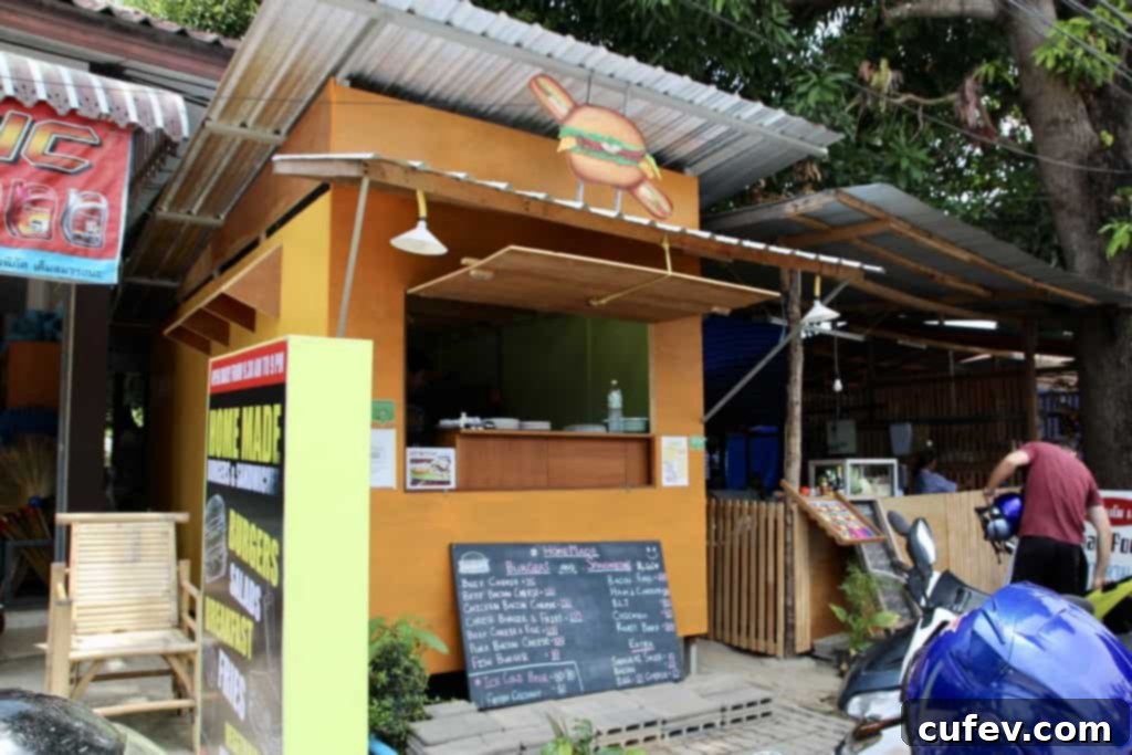 Comfort food breakfast plate at Homemade Burgers and Sandwiches in Koh Samui