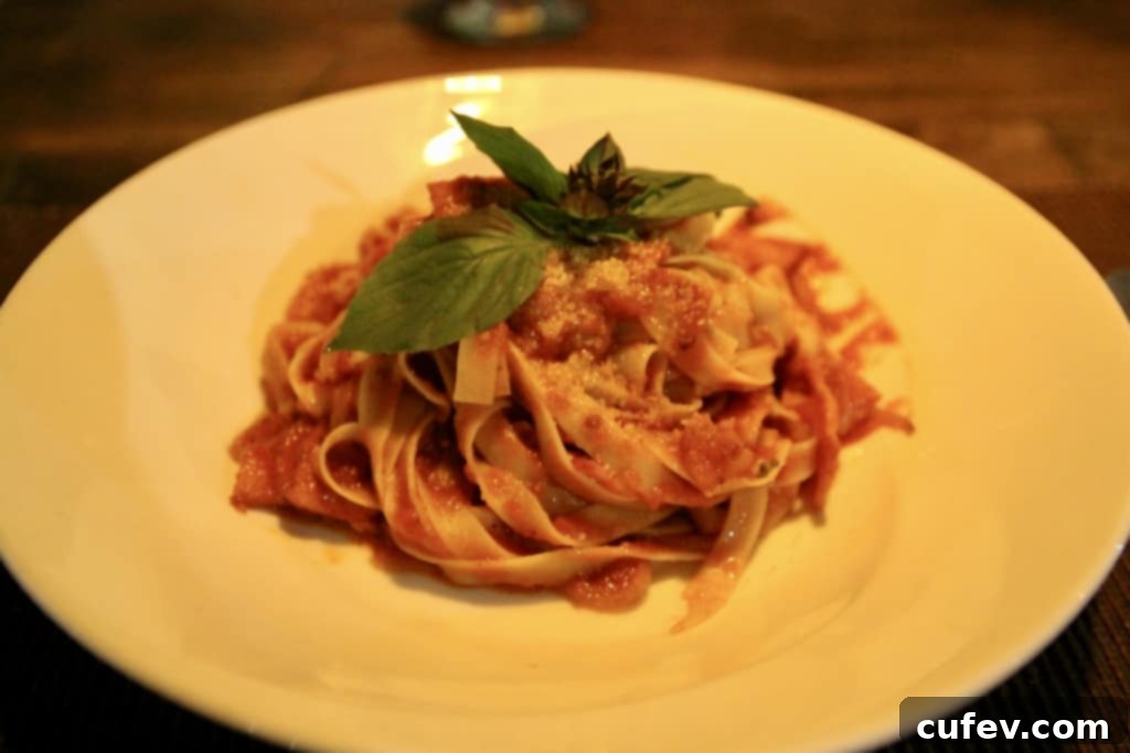 Exquisite fettuccine amatriciana, a pregnancy craving satisfied at Green Leaf
