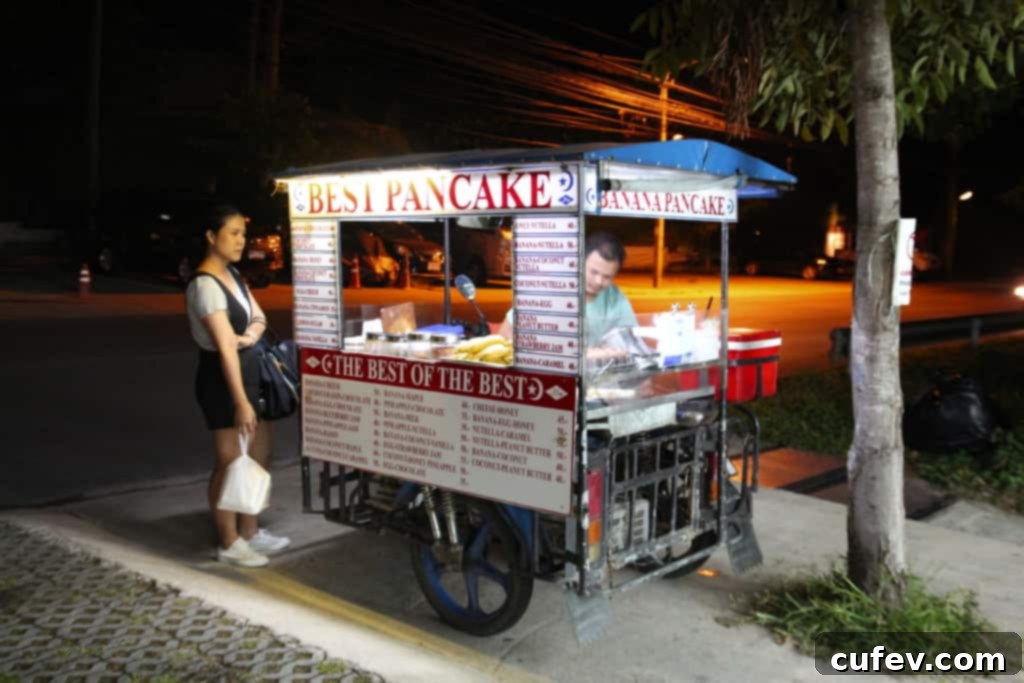 Street food vendor in Koh Samui, tempting a pregnant woman battling morning sickness