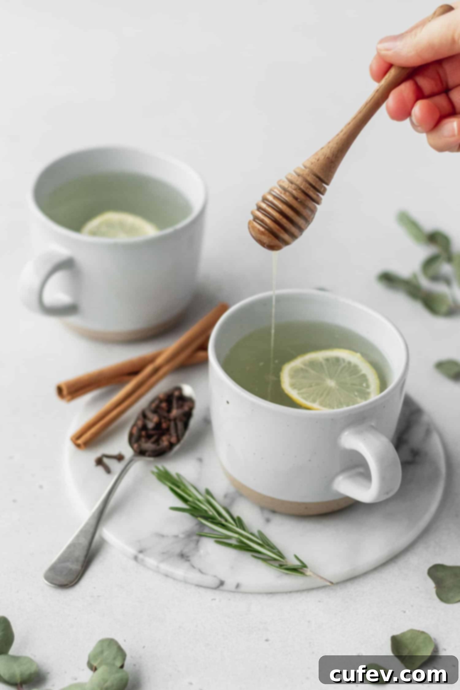 Thieves tea with honey drizzle