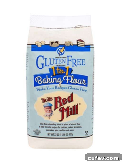 Gluten Free Kinako Muffins 5 A bag of Bob's Red Mill 1 to 1 Baking Flour, illustrating the key gluten-free ingredient.