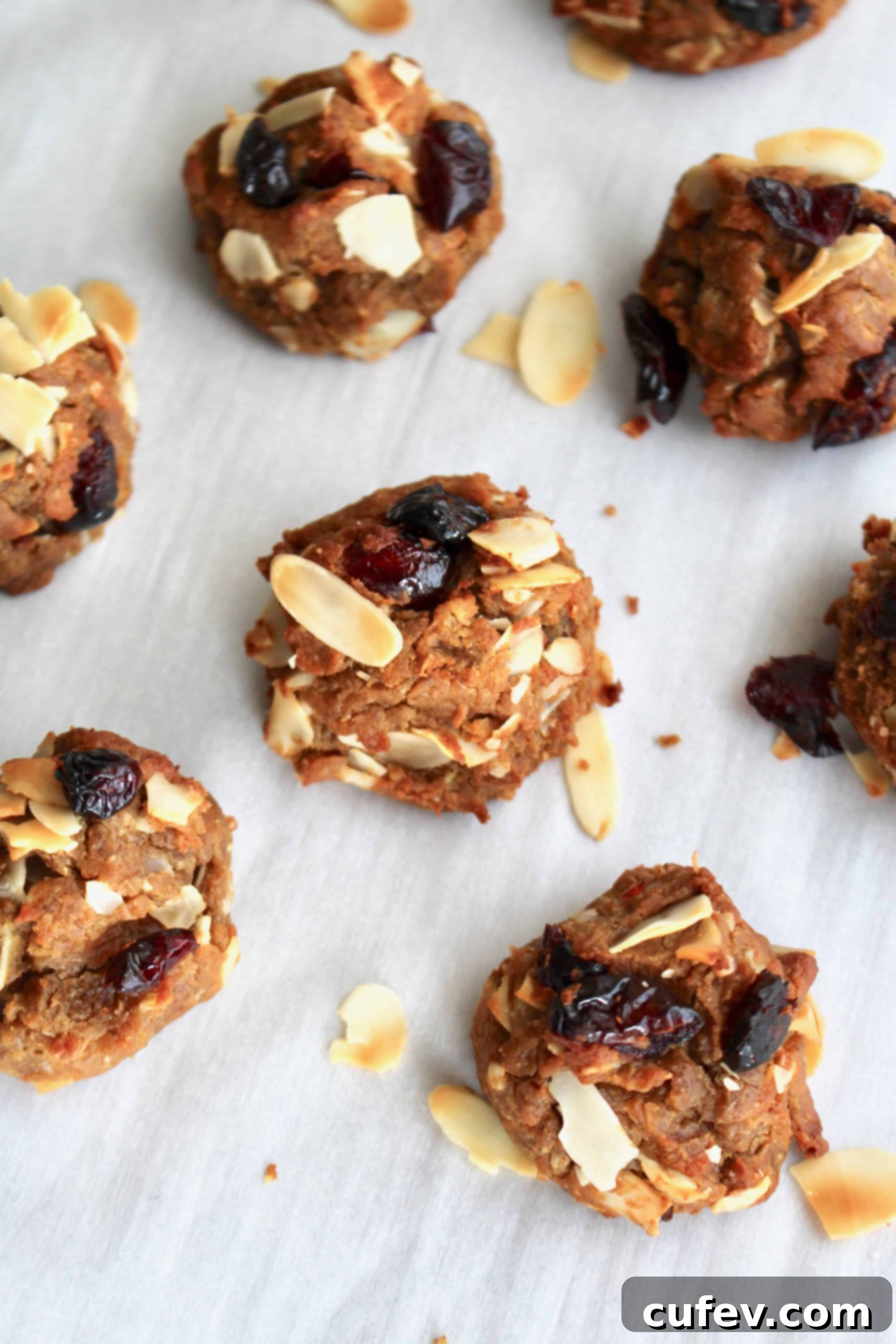 Lactation cookies on a parchment paper