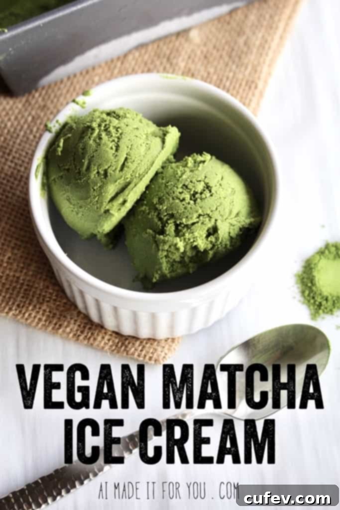 This vegan matcha ice cream is so creamy with bold green tea flavor! Raw cashews and coconut cream creates the perfect creamy base! #matcha #icecream #vegan #cashews #coconut #chocolate #magicshell #veganicecream #matchaicecream #greentea #japanese #green #dessert #frozendessert #summer