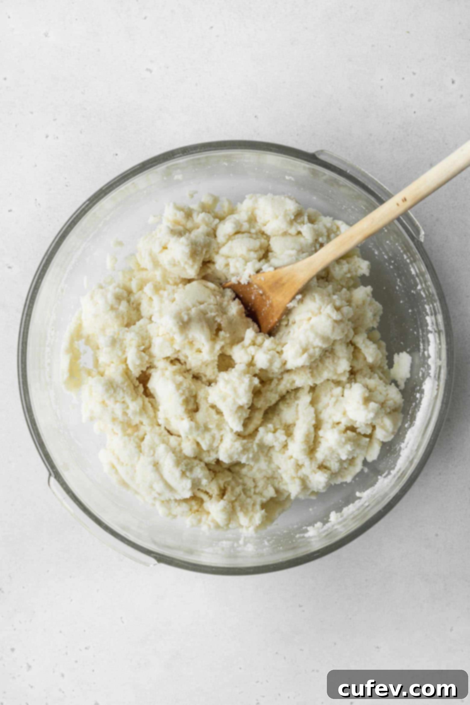 Arepa dough in a bowl