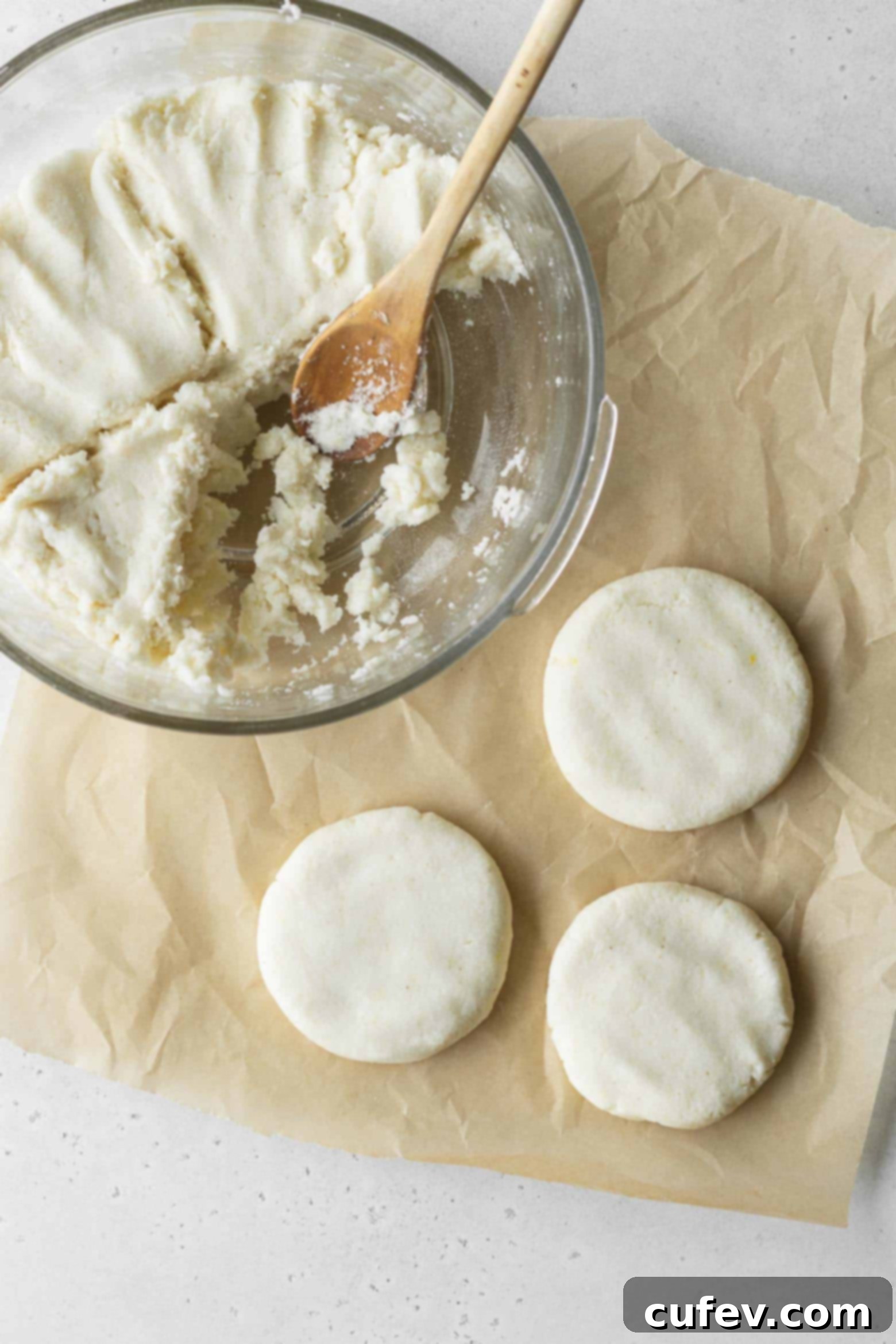 Making arepas from homemade dough