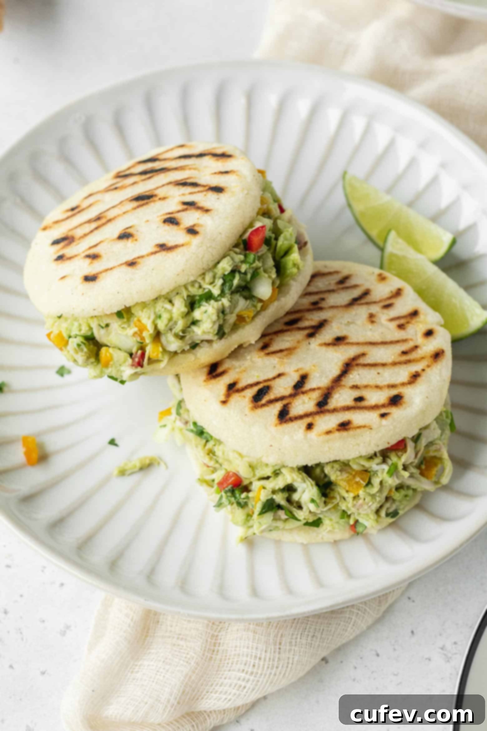 Arepa venezuelan on a plate