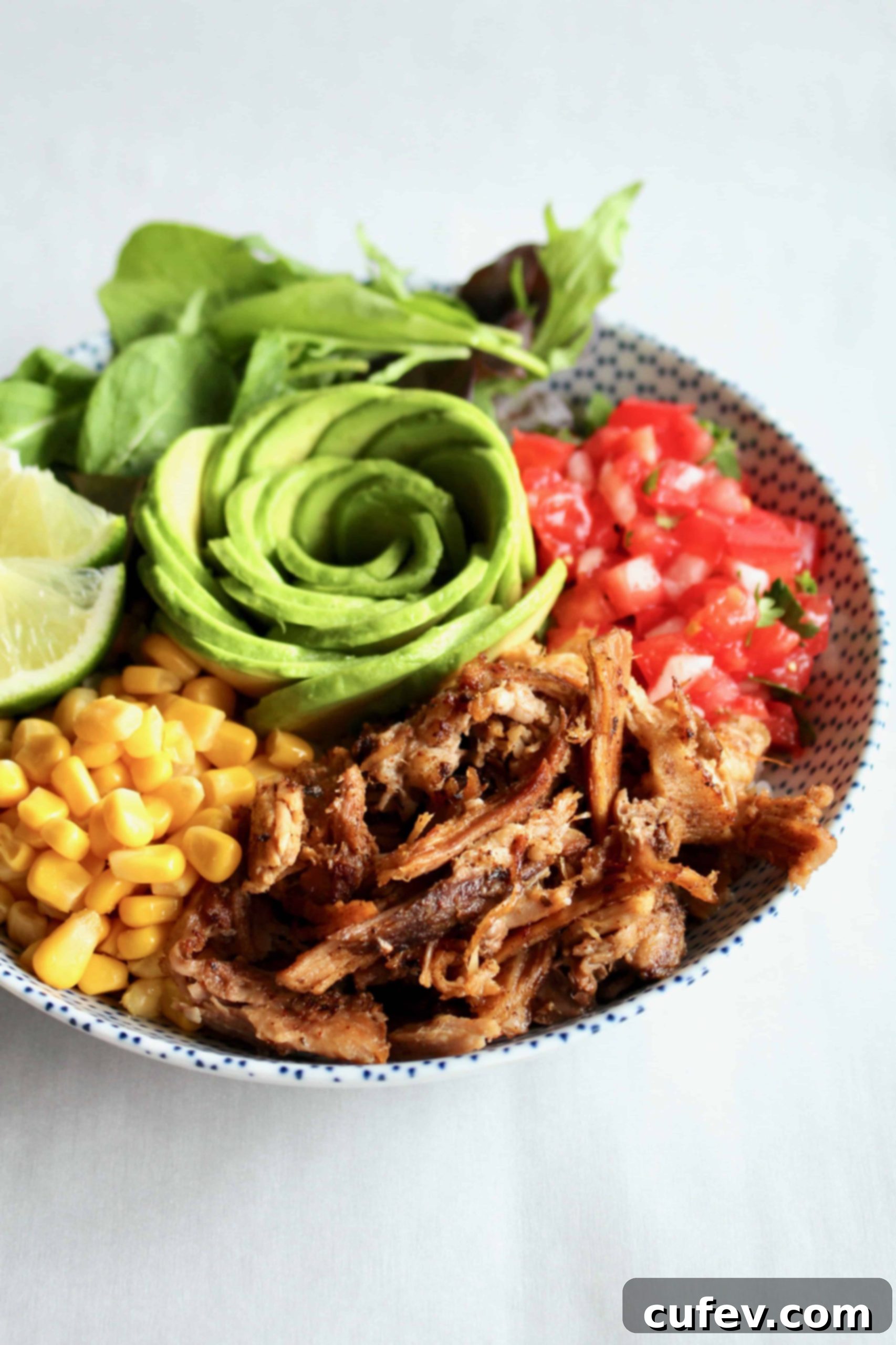 A serving of crispy slow cooker carnitas on a plate.