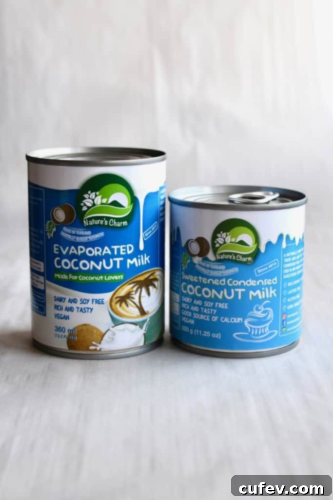 Dairy-Free Filipino Leche Flan 3 Cans of Nature's Charm condensed coconut milk and evaporated coconut milk