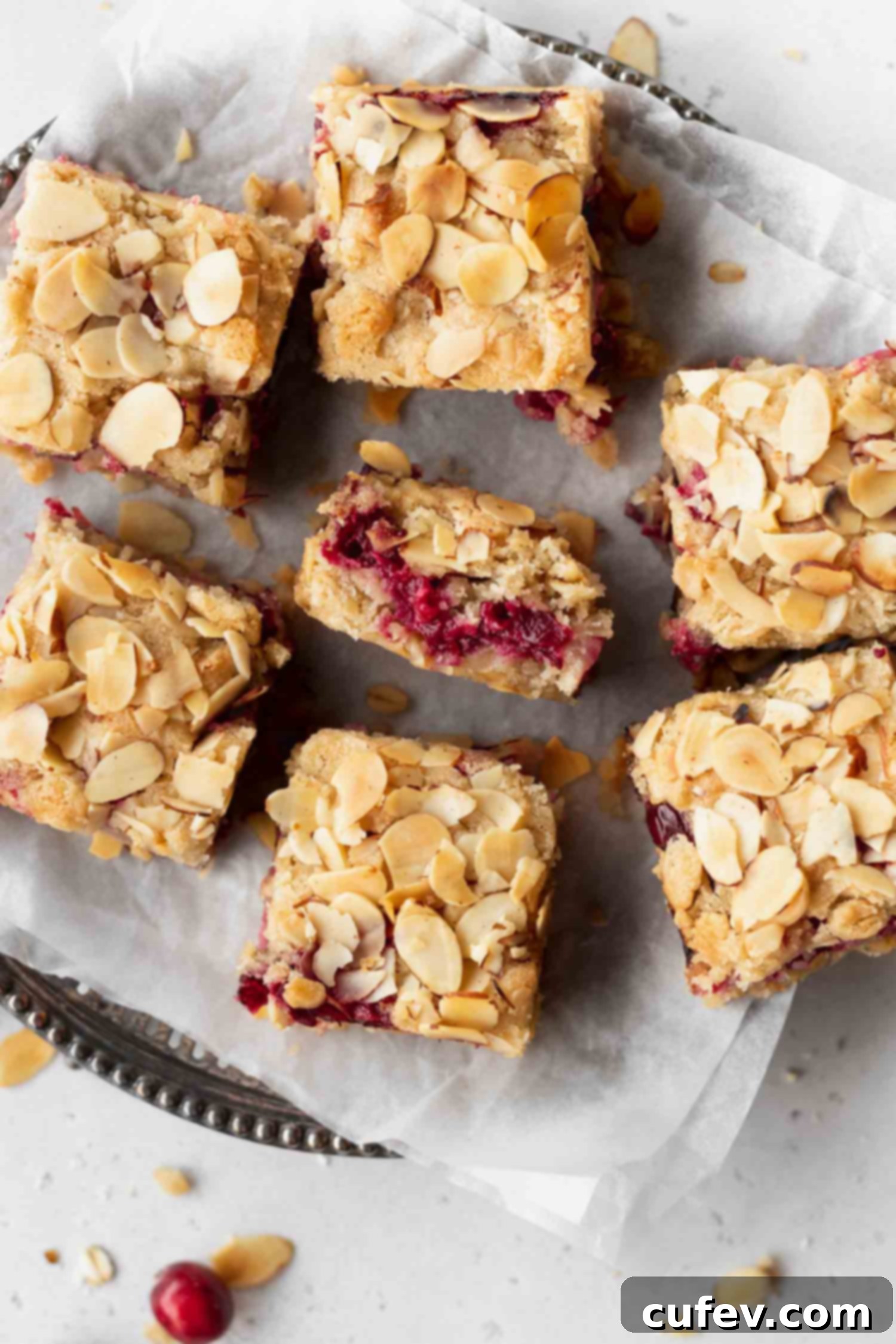 Wholesome Gluten Free Dairy Free Cranberry Oat Bars 5 Gluten free and dairy free cranberry bars with sliced almonds
