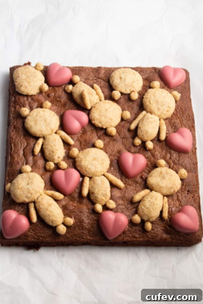 Bear Hug Valentine Brownies 2 If you’re looking for a cute Valentine’s Day treat, look no further! These teddy bear brownies are cakey brownies topped with cookies and ruby chocolate hearts!