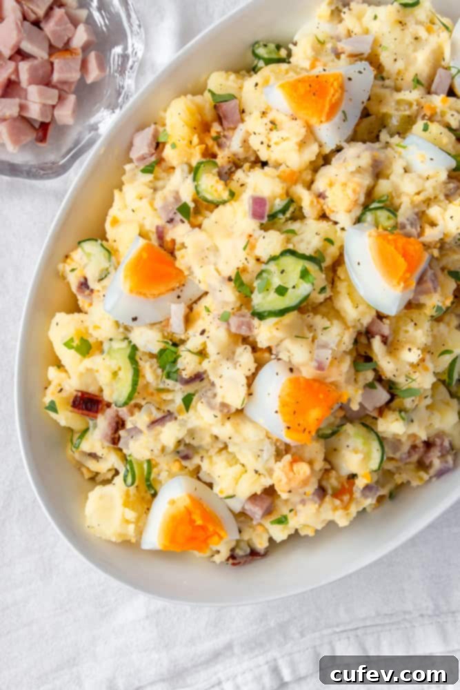 A good potato salad is a must-have at any BBQ! My mom’s potato salad is the best: Japanese style with a twist that’s low on mayo and has boiled eggs! #potatosalad #mom’spotatosalad #thebestpotatosalad #dairyfree #glutenfree #bbq #sidedish