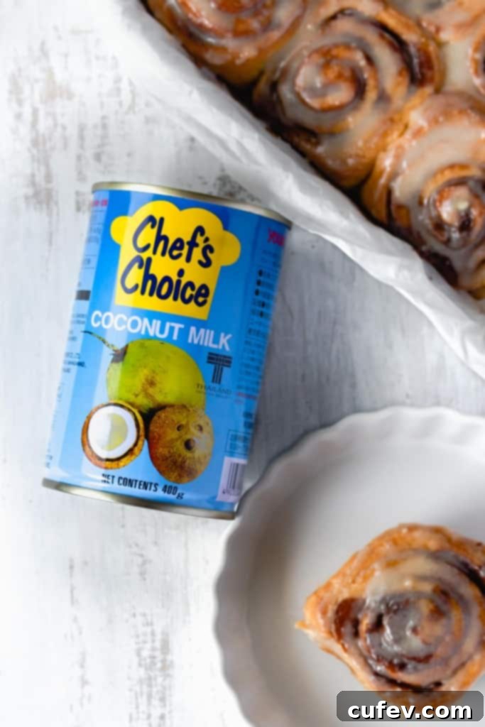 Easy Fluffy Vegan Cinnamon Rolls with Cashew Frosting 5 Coconut milk is the secret to the perfect vegan bread dough