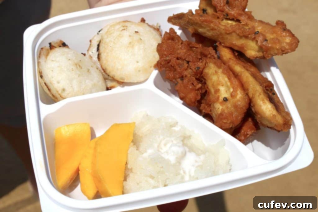 Selection of delicious Thai desserts, including Mango Sticky Rice