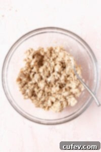 Rustic Rhubarb Crisp Gluten Free 7 Gluten-free oatmeal crisp topping in a bowl.