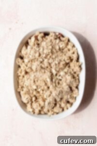 Rustic Rhubarb Crisp Gluten Free 8 Gluten-free oatmeal crumble added on top of the rhubarb filling.