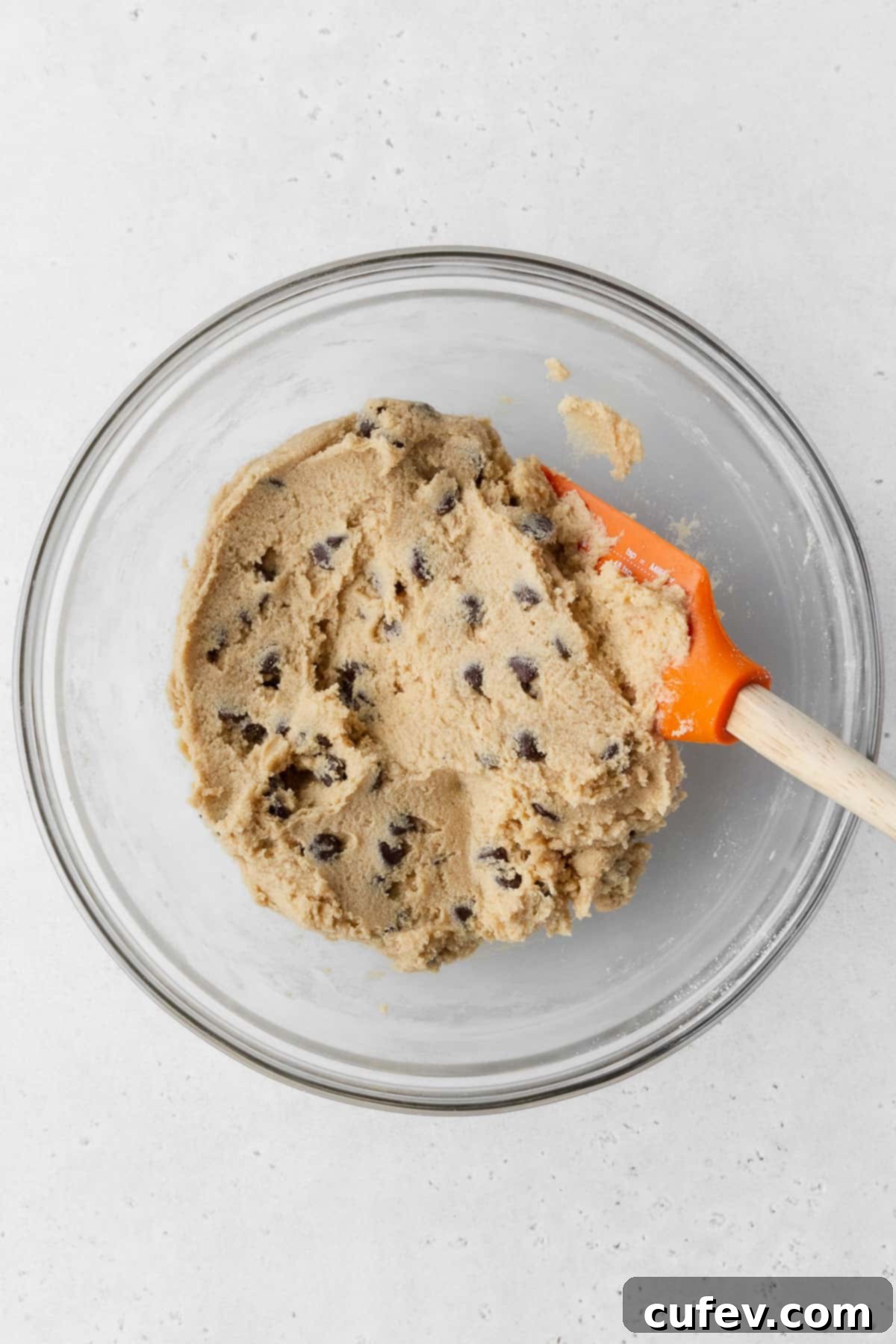 Freshly prepared boxed cookie dough, mixed according to package directions, ready for chilling or baking.