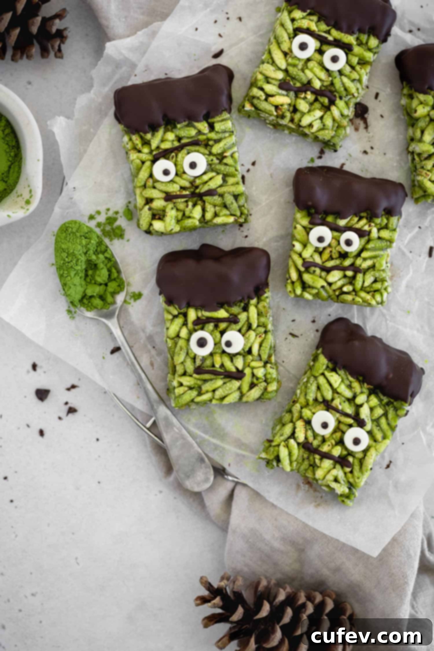 Frankenstein rice crispy treats