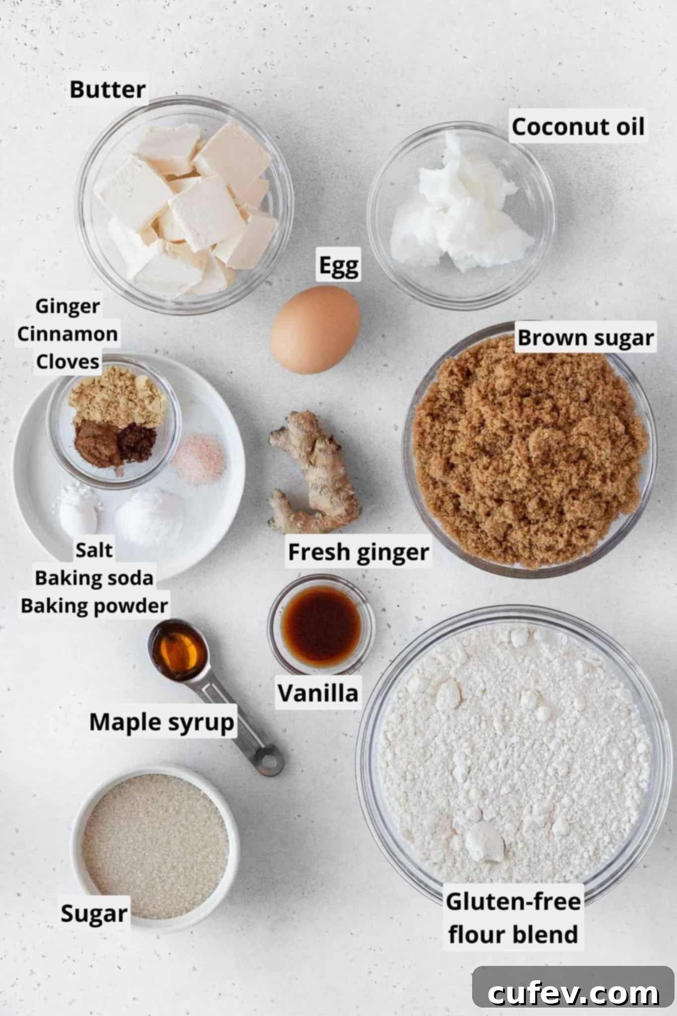 Perfectly Chewy Gluten-Free Ginger Cookies 5 Gluten free ginger cookies ingredients.