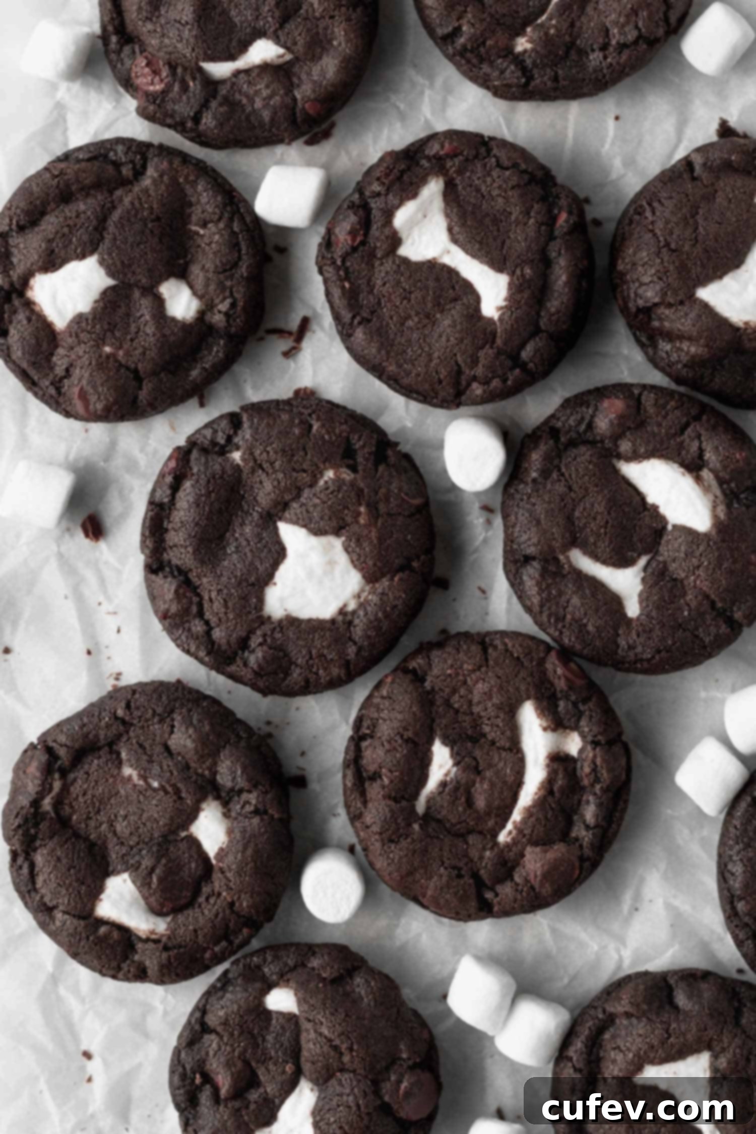 Gluten free double chocolate cookies with marshmallows
