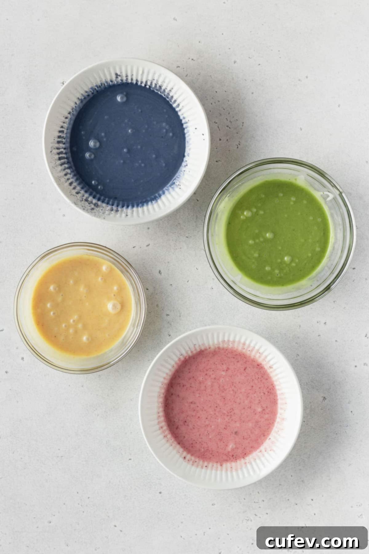 Vegan glaze in a glass bowls.