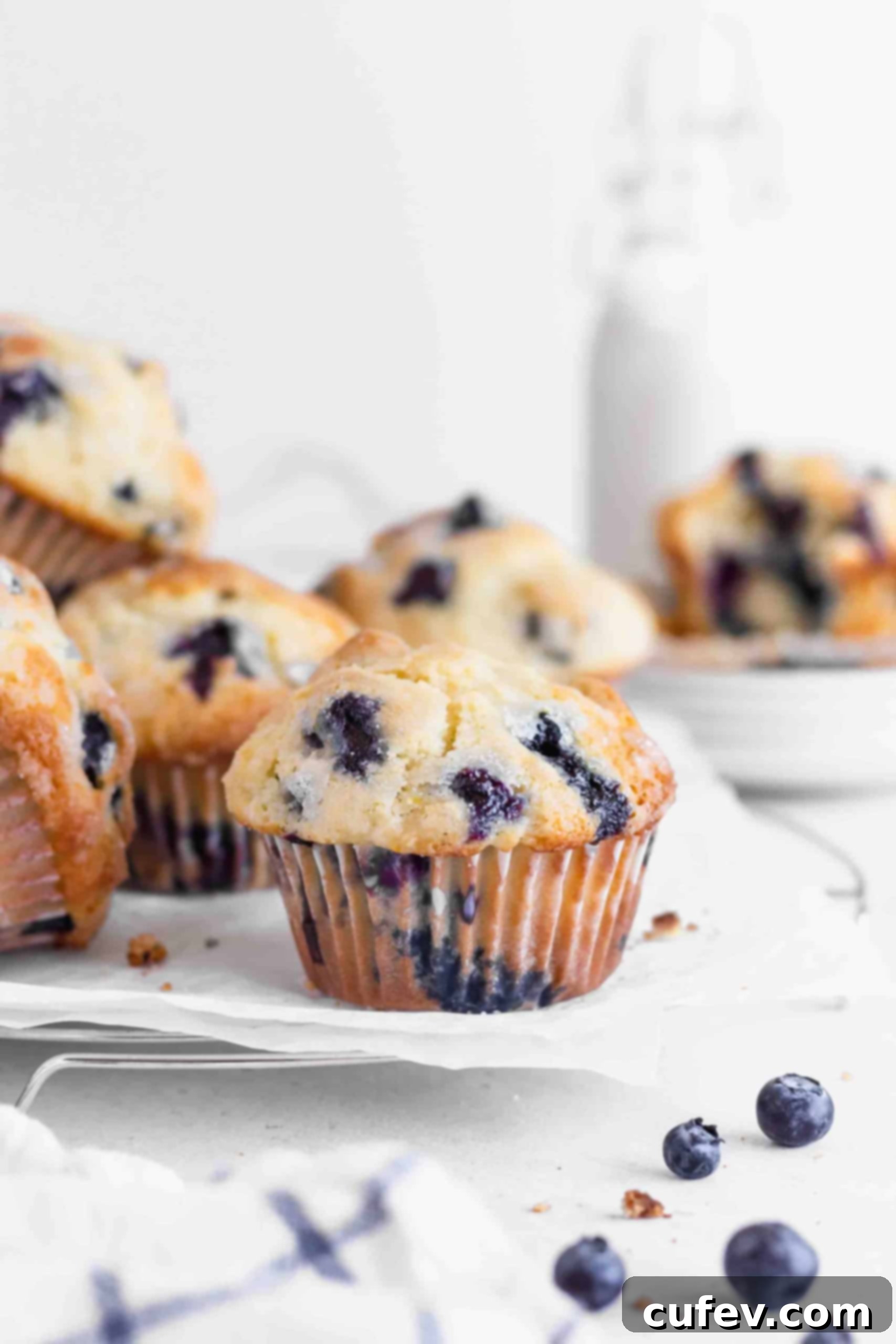 Bursting Blueberry Muffins 3 Bakery style muffins
